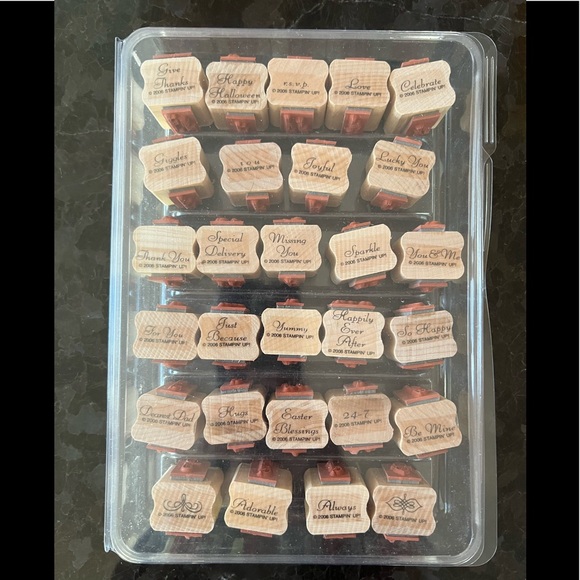 Stampin’ Up! FANCY FLEXIBLE PHRASES 56 (28 double sided pieces) stamp set - Picture 5 of 7